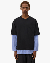 Comme des Garçons Homme Layered Shirt With T-Shirt Black/Sax/White/Navy