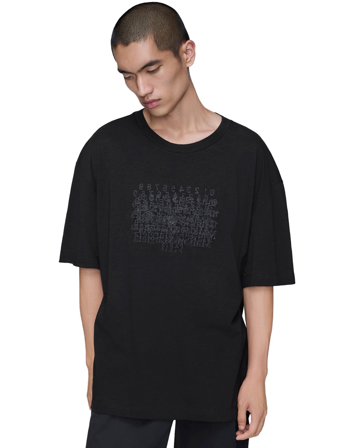Maison Margiela Embroidered Numeric Logo T-Shirt Washed Black