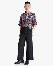 LEMAIRE Short Sleeve Shirt Black/Plum