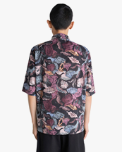 LEMAIRE Short Sleeve Shirt Black/Plum