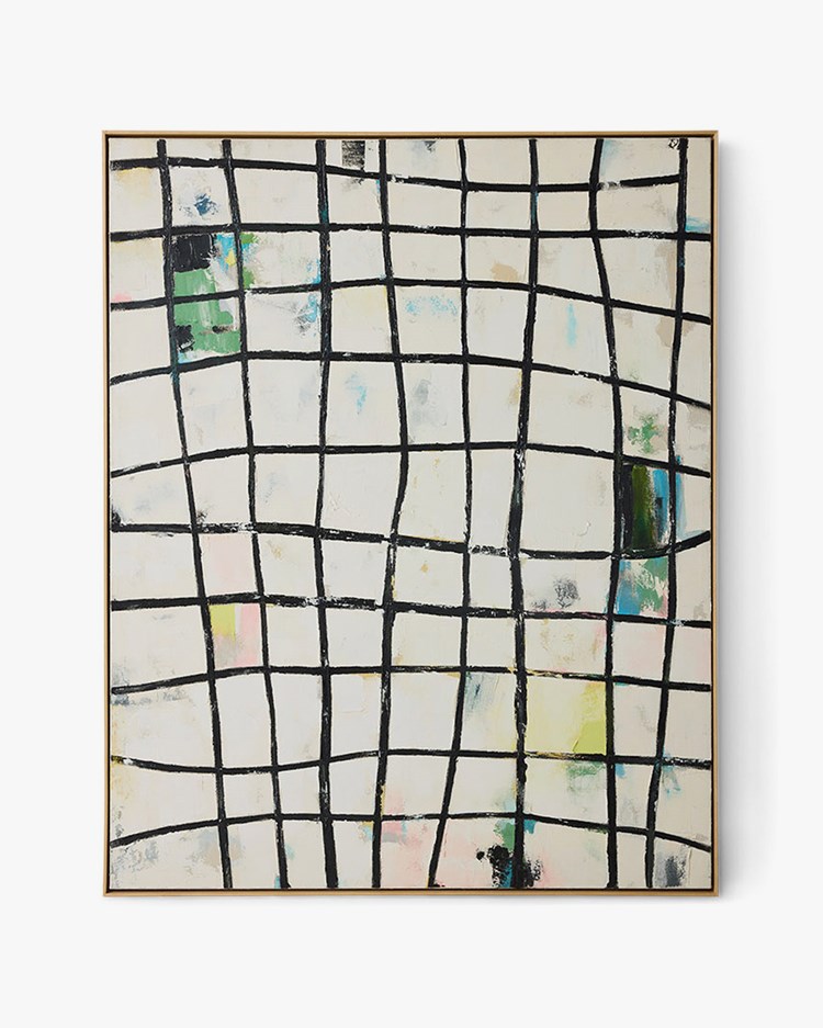 HK Living Framed Artwork 'Wired' Black/White