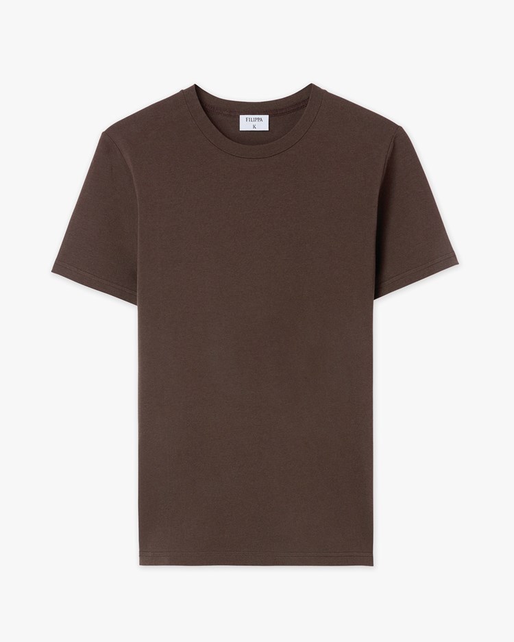 Filippa K Stretch Cotton Tee Dark Chocolate
