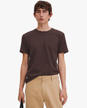 Filippa K Stretch Cotton Tee Dark Chocolate