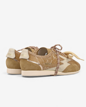 Moa Concept Ikigai Sneakers W Cognac Crackle/Tobacco Suede/Off White Crackle