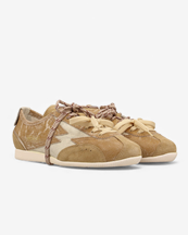 Moa Concept Ikigai Sneakers W Cognac Crackle/Tobacco Suede/Off White Crackle