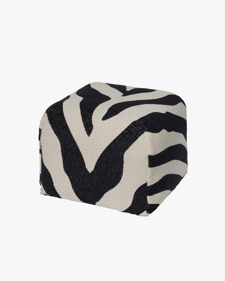 Zebra Poufs Black/Light Beige