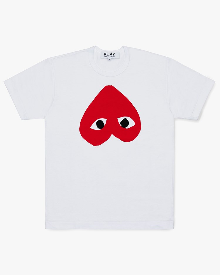 Comme des Garçons Play Graphic Red Heart T-Shirt White