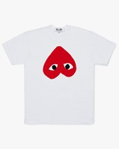 Comme des Garçons Play Graphic Red Heart T-Shirt White