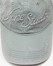 Acne Studios Embroidered Logo Cap Fog Grey