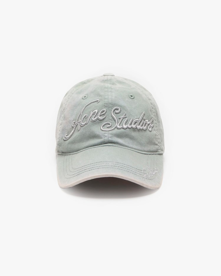 Acne Studios Embroidered Logo Cap Fog Grey