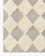 Dusty Deco Chess Rya Rug Grey