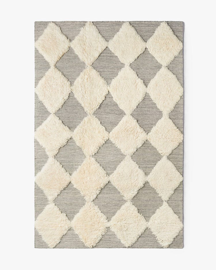Dusty Deco Chess Rya Rug Grey