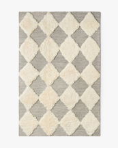 Dusty Deco Chess Rya Rug Grey
