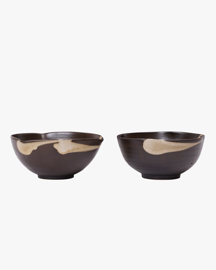 Ferm Living Koyo Bowls Set Of 2 Dark Brown/Buff