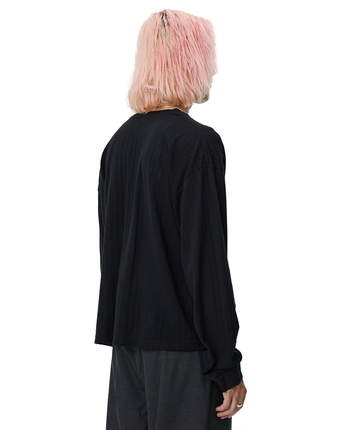Mfpen Relaxed Long Sleeve Tee Black Lace Stripe - Vallgatan 12
