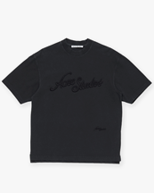 Acne Studios Relaxed Embroidered Logo T-Shirt Faded Black