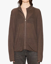 HOPE Goal Cardigan Brown Hemp Rib