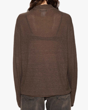 HOPE Goal Cardigan Brown Hemp Rib