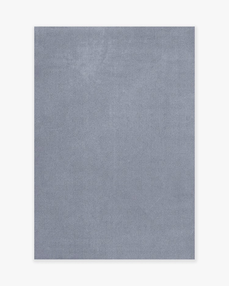 Layered Classic Solid Wool Rug Sky Blue