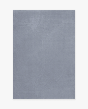 Layered Classic Solid Wool Rug Sky Blue