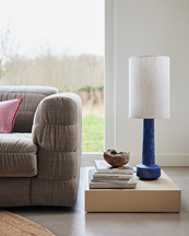 HK Living Retro Stoneware Lamp Blue