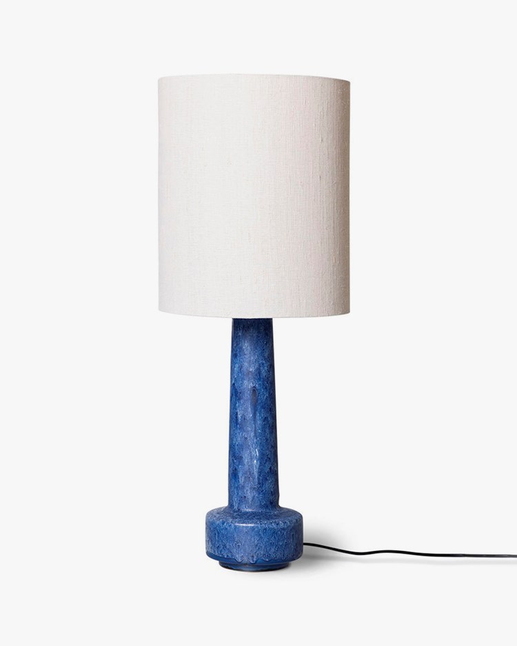 HK Living Retro Stoneware Lamp Blue