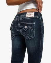 True Religion Joey Lr Flare Lurex Big T Flap Jeans Stone Fox