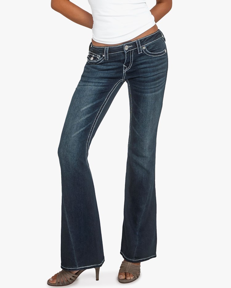 True Religion Joey Lr Flare Lurex Big T Flap Jeans Stone Fox