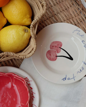 Pick a Poppy Cherry Tapas Plate Red