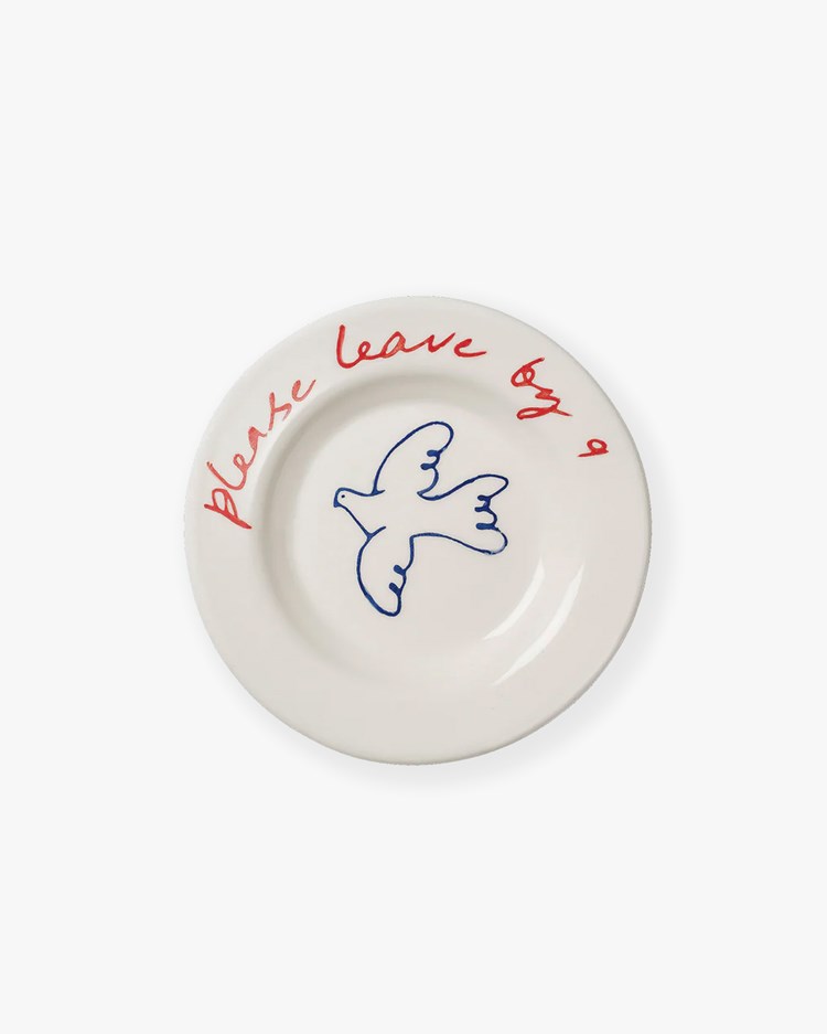 Pick a Poppy Bird Tapas Plate Blue