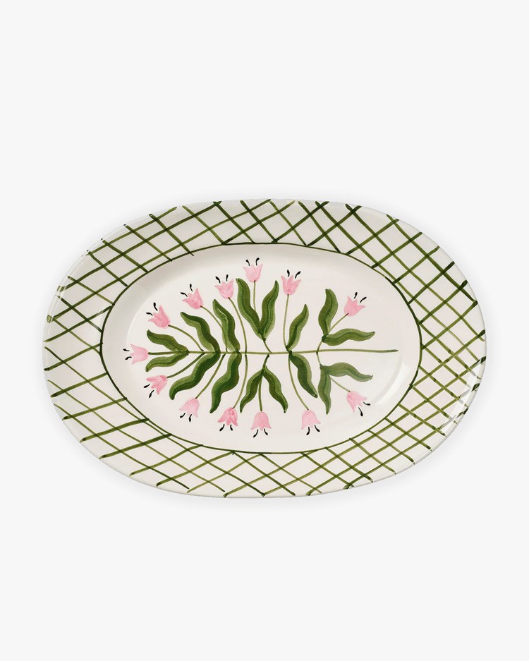 Pick a Poppy Madelen Möllard Tulip Serving Plate Green