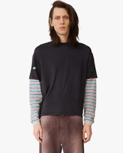Stockholm Surfboard Club Layer Box Tee Longsleeve Black/Stripe