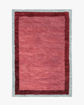 Layered Shaggy Edge Wool Rug Rose