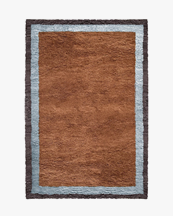 Layered Shaggy Edge Wool Rug Amber