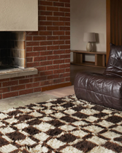 Layered Evelina Kroon Shaggy Rug Chestnut