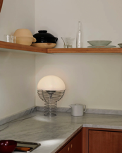 Verpan Wire Table Lamp Ø30 Chrome/White