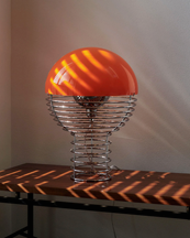 Verpan Wire Table Lamp Ø30 Chrome/Orange
