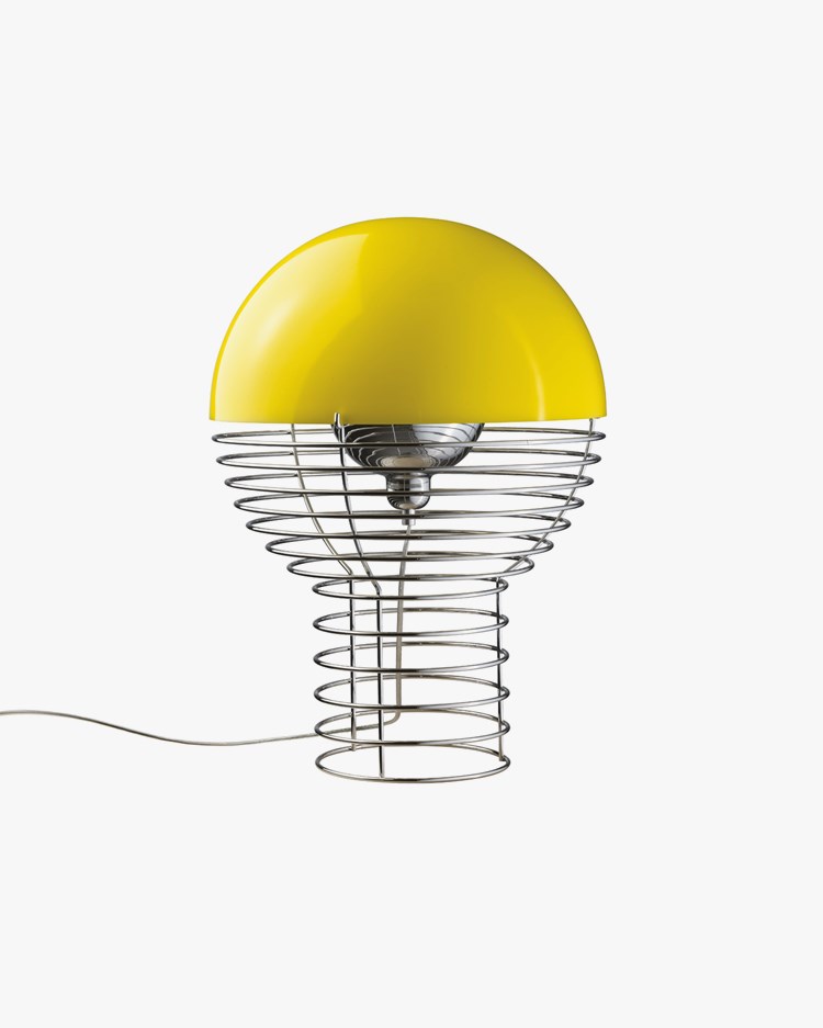 Verpan Wire Table Lamp Ø30 Chrome/Yellow