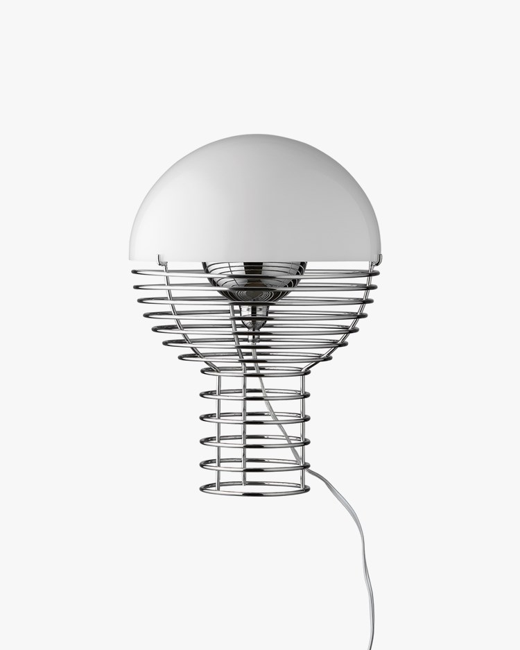 Verpan Wire Table Lamp Ø30 Chrome/White