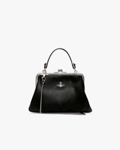 Vivienne Westwood Granny Frame Purse Black Leather