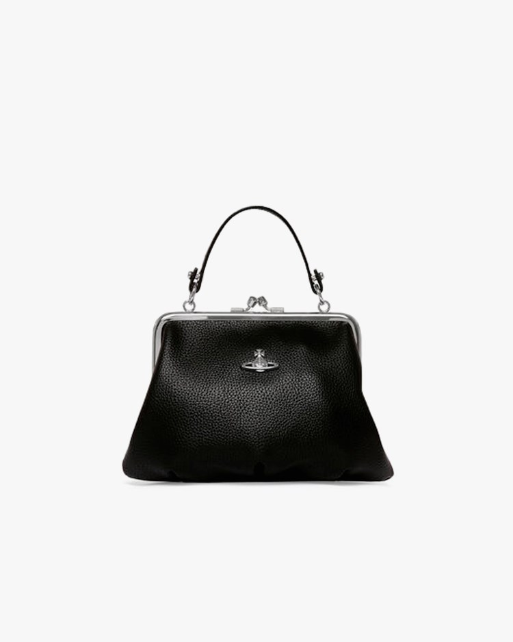 Vivienne Westwood Granny Frame Purse Black Leather