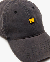 Acne Studios Face Metal Pin Logo Cap Washed Black