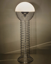 Verpan Wire Floor Lamp Chrome/White