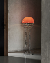 Verpan Wire Floor Lamp Chrome/Orange