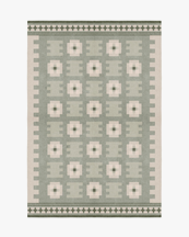Layered Röllakan Selma Wool Rug Sage