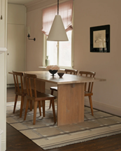Layered Röllakan Ruth Wool Rug Almond