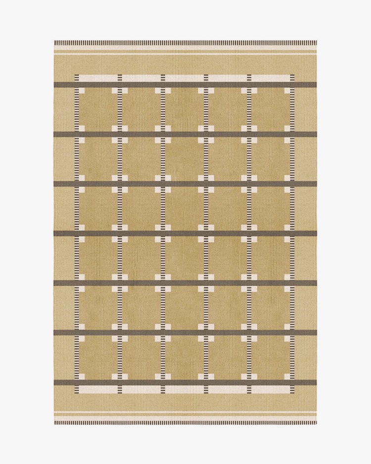 Layered Röllakan Ruth Wool Rug Harvest Yellow