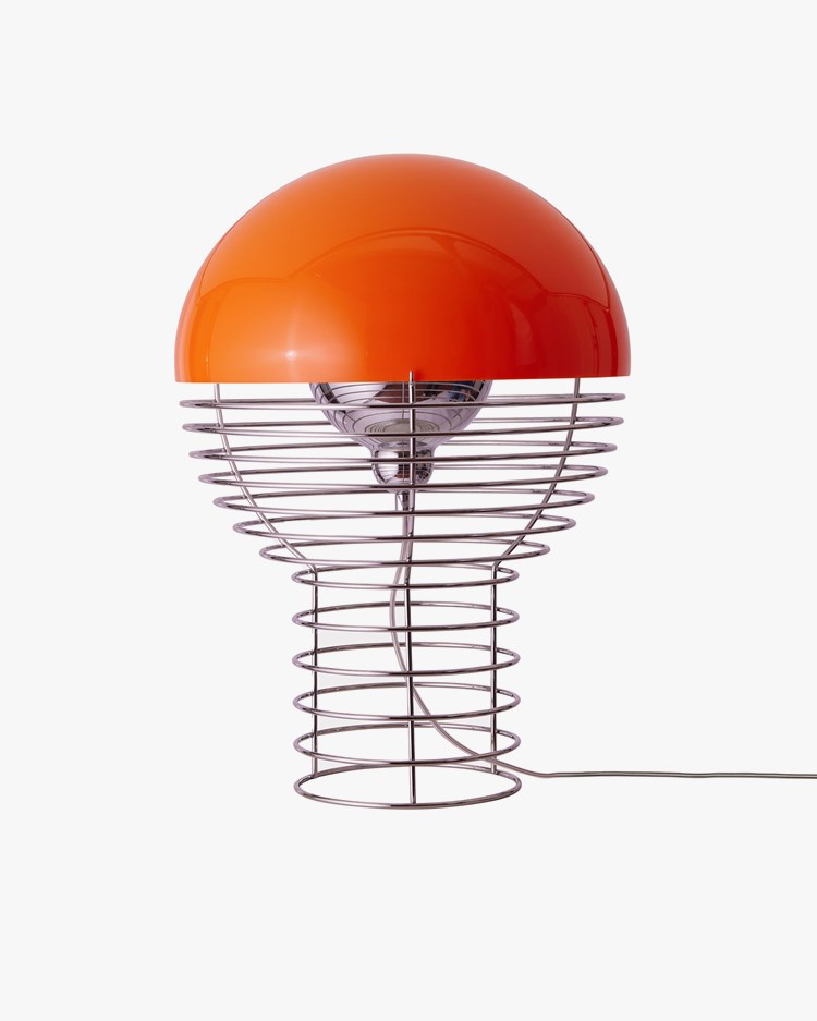 Verpan Wire Table Lamp Ø40 Chromeorange