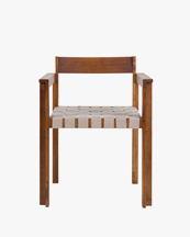 Frama Symmetry Armrest Chair Honey Ash Wood/Oat Fabric