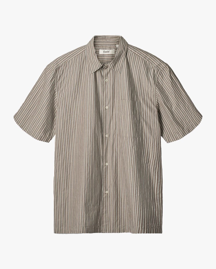 Forét Surface Typewriter Stripe Shirt Brown Stripe